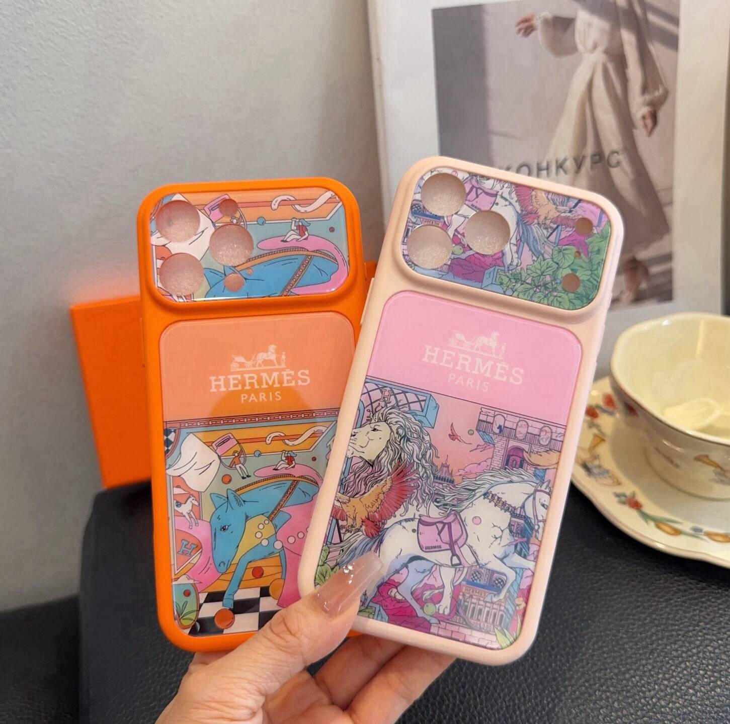 HERMES ランディーズ iPhone 18シリーズ対応 iPhoneケース スマホケース レディース ロゴ入り カラフル