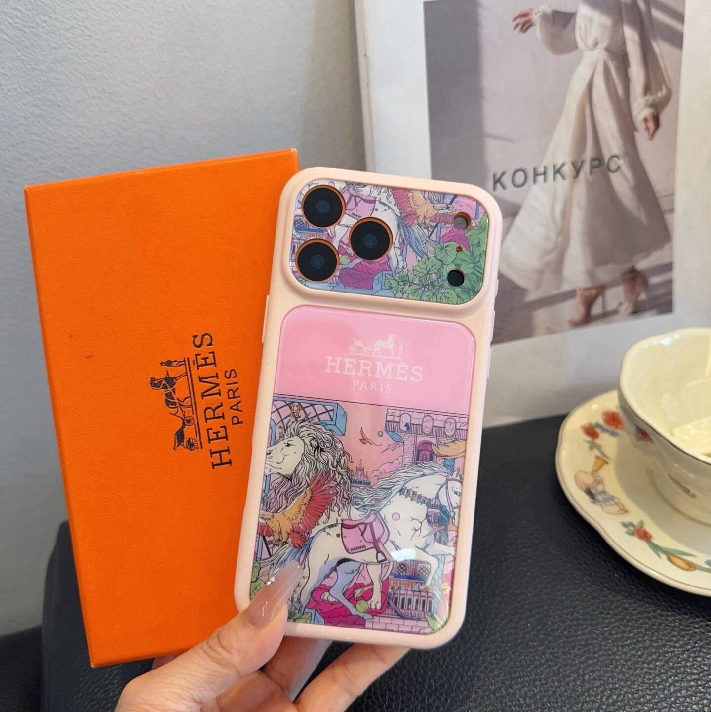 HERMES ランディーズ iPhone 18シリーズ対応 iPhoneケース スマホケース レディース ロゴ入り カラフル - 画像 2