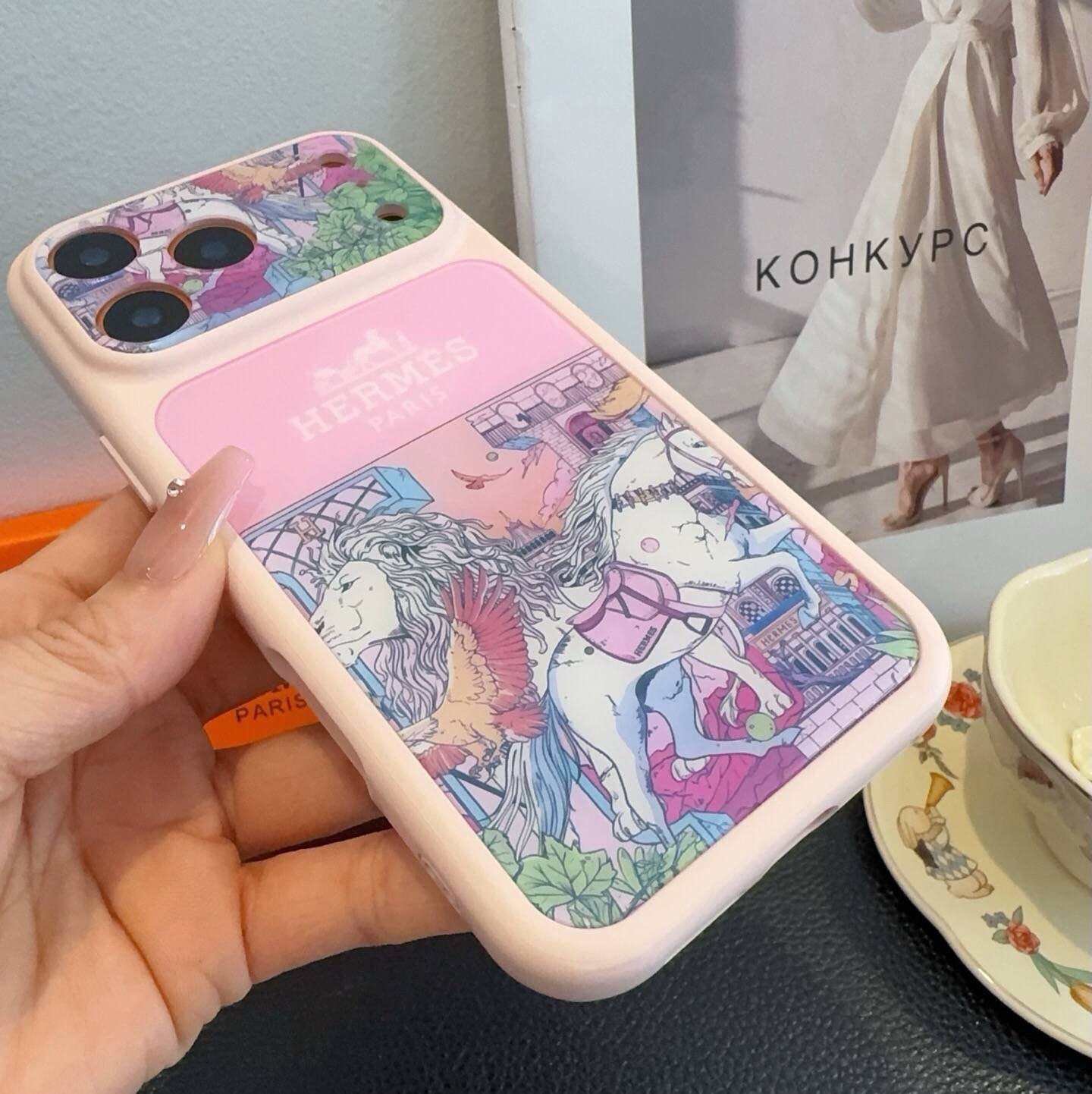 HERMES ルイ ヴィトン iPhone 18シリーズ対応 iPhoneケース スマホケース レディース ロゴ入り デザイン - 画像 5