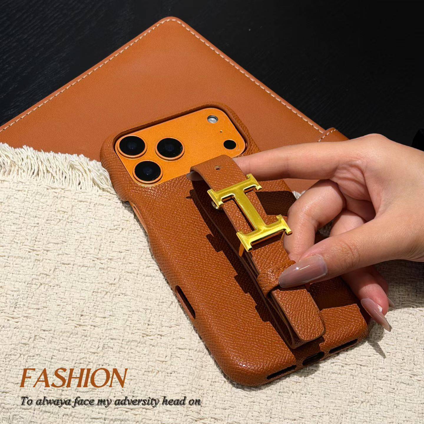 Herms ヘルメス iPhone 18シリーズ対応 iPhoneケース スマホケース レディース ロゴ入り ブラック オレンジ ピンク - 画像 5