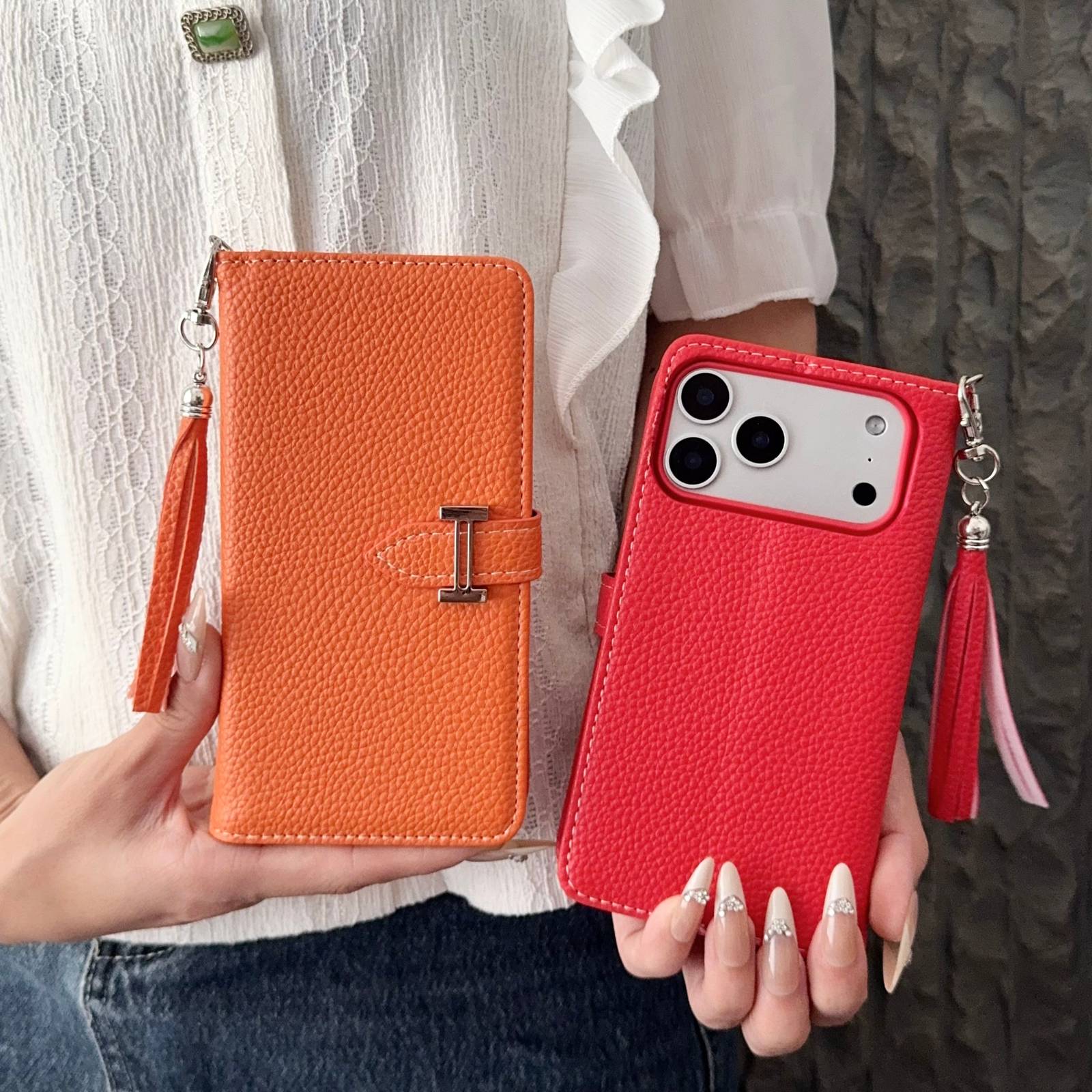 H扣愛馬仕 iPhoneケース スマホケース iPhone 18シリーズ対応 レディース ロゴ ファンシーデザイン オレンジ - 画像 9