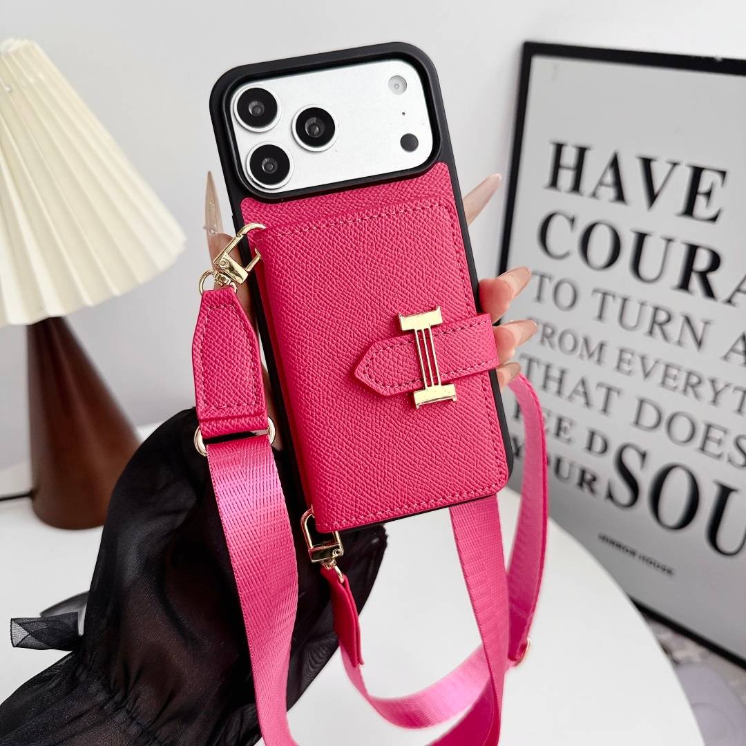 HERMES 愛馬仕 iPhone 18シリーズ対応 iPhoneケース スマホケース レディース ロゴ ハンドバッグ風 カード収納付き ショルダー付き ブラッ - 画像 7