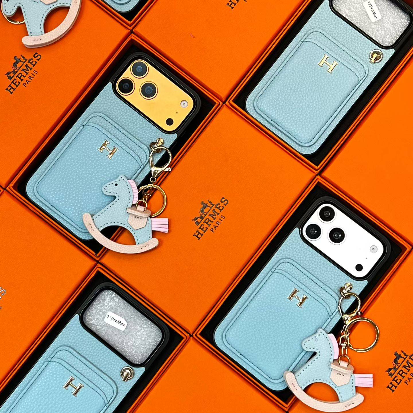 Hermes 愛馬仕 iPhone 18シリーズ対応 iPhoneケース スマホケース レディース ロゴ入り カード収納付き - 画像 3