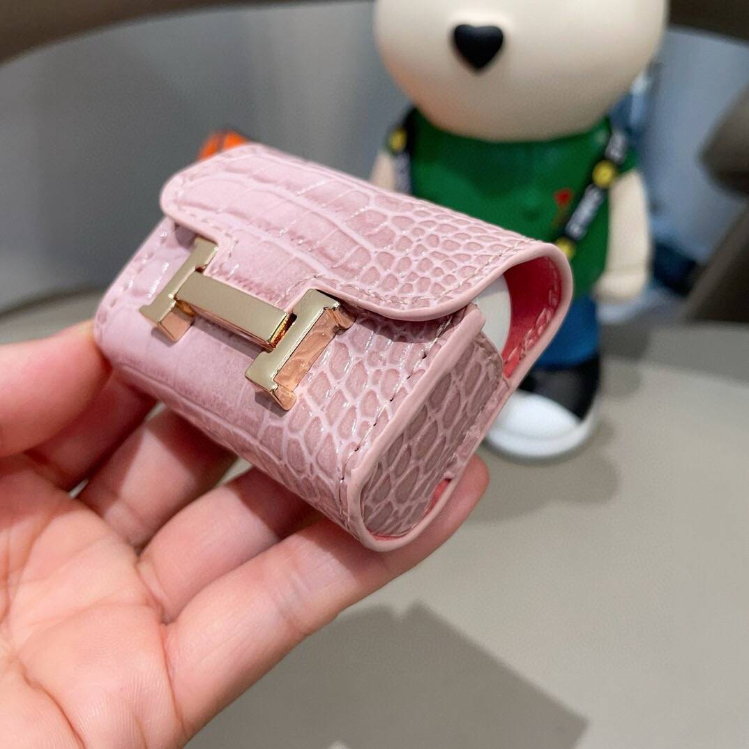 HERMES 愛馬仕 iPhone 18シリーズ対応 iPhoneケース スマホケース レディース 鳄魚皮紋 ロゴ付き ショルダー付き ミニバッグ ピンク - 画像 7