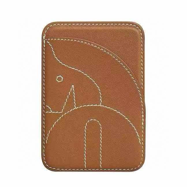 Hermes アルマーニ iPhone 18シリーズ対応 iPhoneケース スマホケース レディース カード収納 ロゴ入り ブラウン - 画像 2