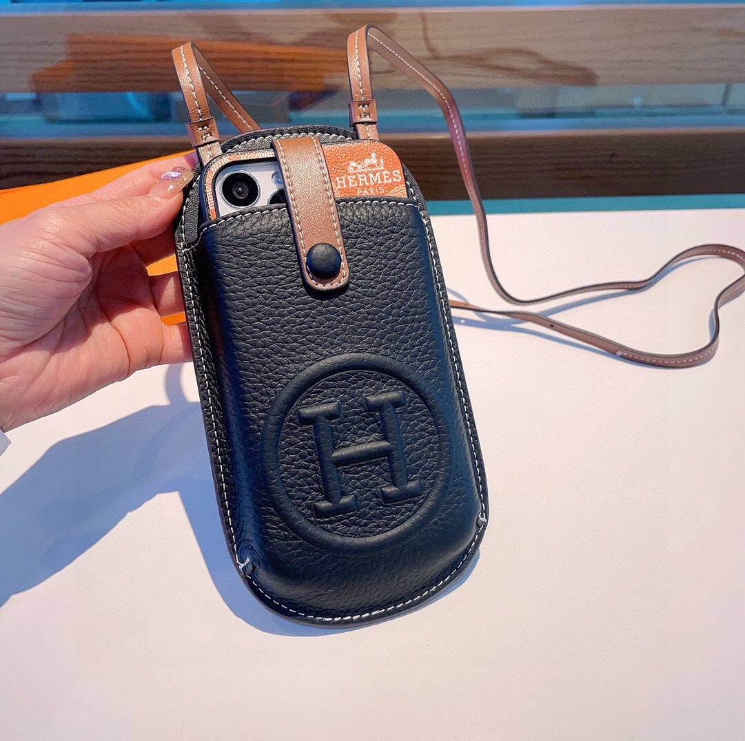 HERMES 愛馬仕 iPhone 18シリーズ対応 iPhoneケース スマホケース レディース ショルダー付き カード収納 - 画像 3