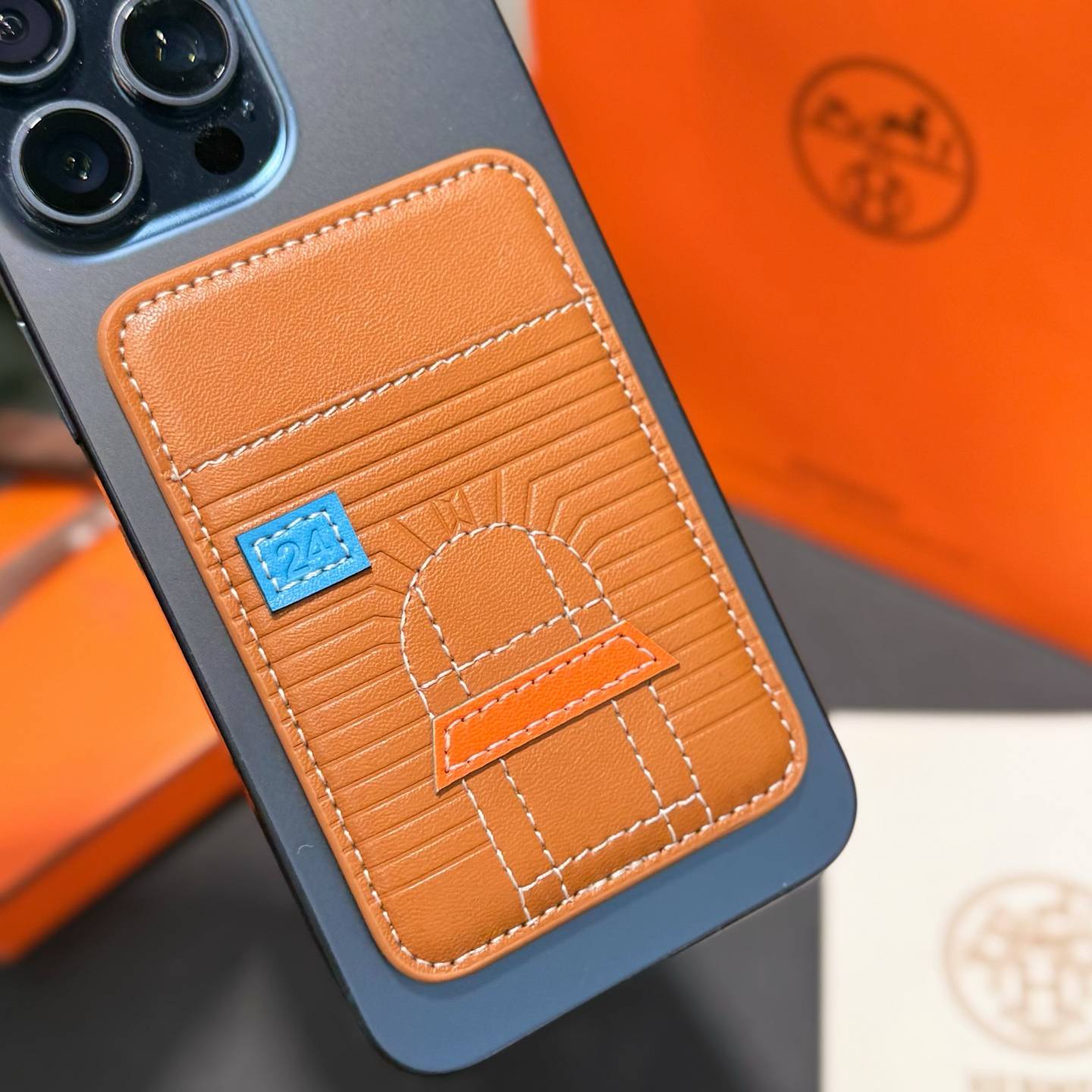 HERMES 愛馬仕 iPhone 18シリーズ対応 iPhoneケース スマホケース レディース マグセーフ ワニ革風 マグセーフ カード収納 - 画像 8