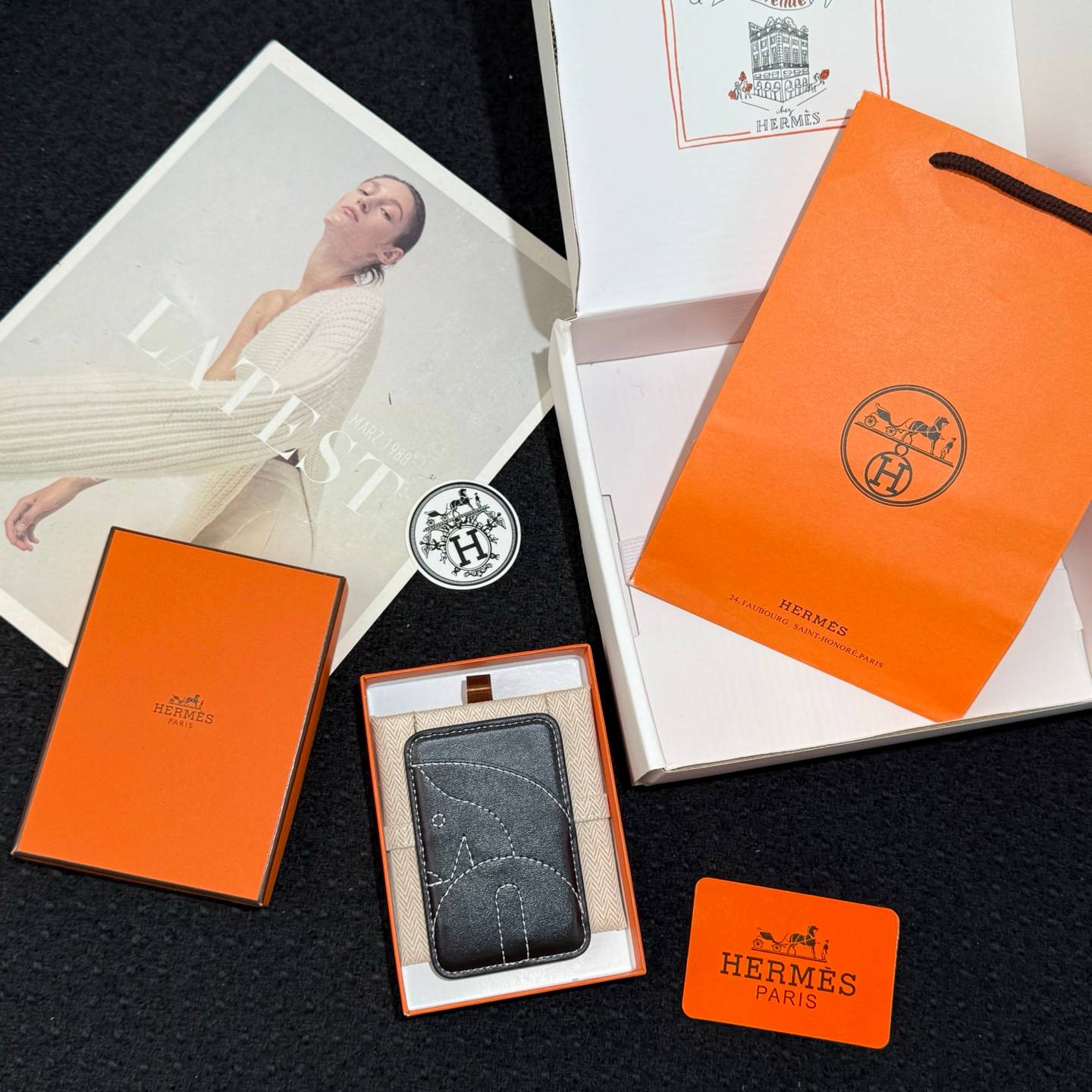 HERMES 愛馬仕 iPhone 18シリーズ対応 iPhoneケース スマホケース レディース マグサフ カード収納 ブラック - 画像 2