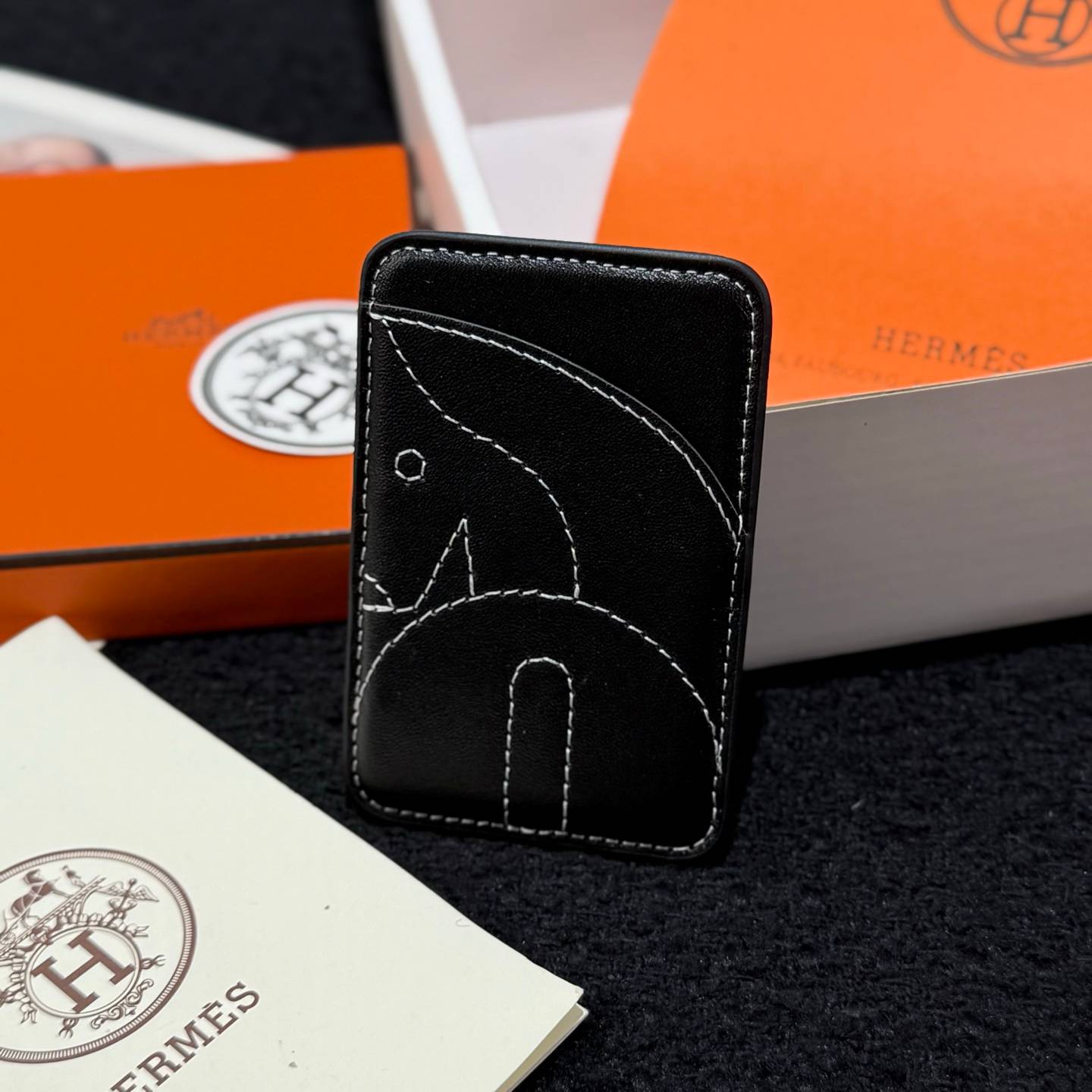 HERMES 愛馬仕 iPhone 18シリーズ対応 iPhoneケース スマホケース レディース マグサフ カード収納 ブラック - 画像 3
