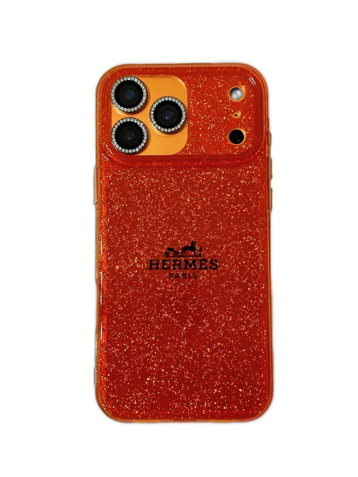 HERMES ヘルメス iPhone 18シリーズ対応 iPhoneケース スマホケース レディース ロゴ入り オレンジ 金箔スパークル - 画像 10