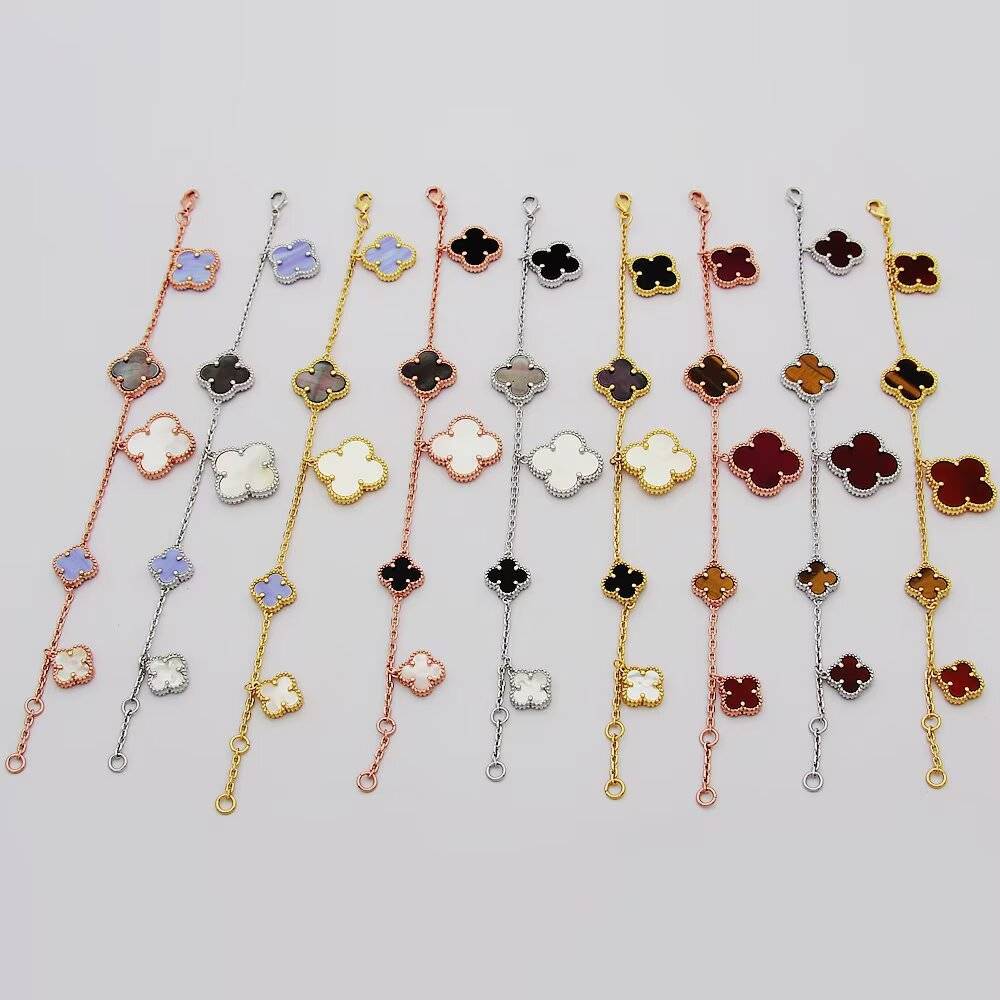 Van Cleef Arpels ヴァン クリーフアーペル レディース ブレスレット 四つ葉モチーフ ブランドジュエリー イエローゴールド ホワイトゴールド ロ