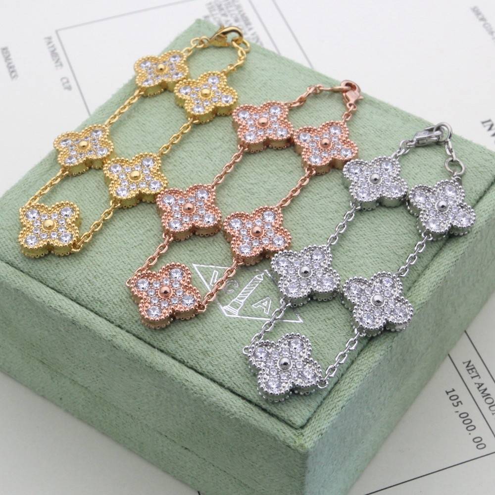 Van Cleef Arpels ヴァン クリーフアーペル レディース ブレスレット ヴィンテージ アルハンブラ ダイヤモンド ブランドブレスレット エレガント - 画像 5
