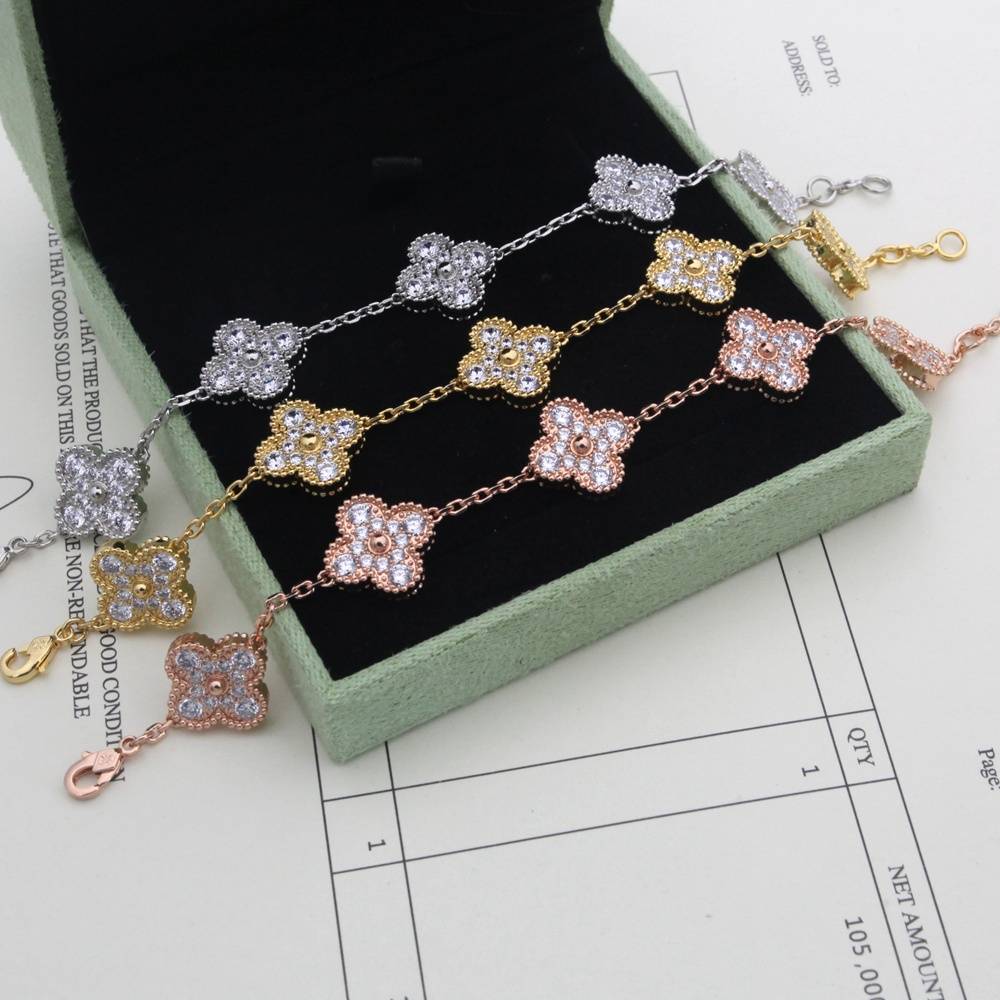 Van Cleef Arpels ヴァン クリーフアーペル レディース ブレスレット ヴィンテージ アルハンブラ ダイヤモンド ブランドブレスレット エレガント - 画像 7