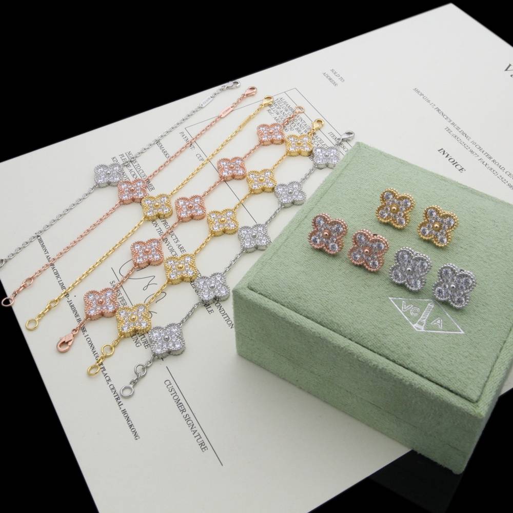 Van Cleef Arpels ヴァン クリーフアーペル レディース ブレスレット ヴィンテージ アルハンブラ ダイヤモンド ブランドブレスレット エレガント - 画像 8
