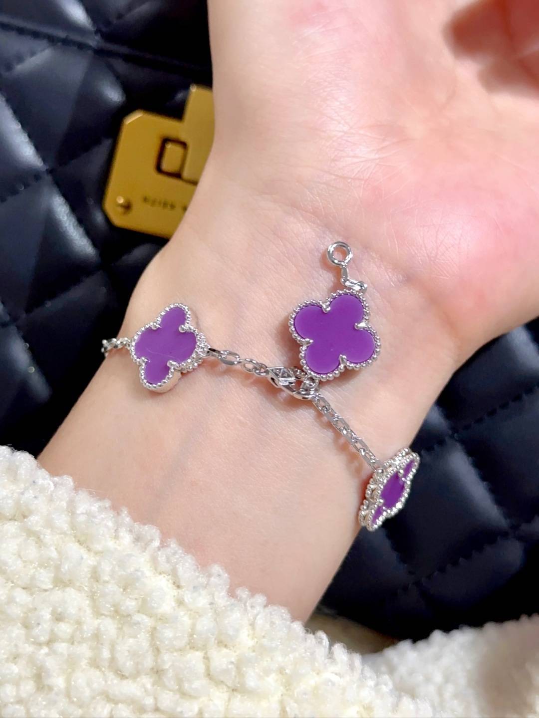Van Cleef Arpels ヴァン クリーフアーペル レディース ブレスレット 四つ葉モチーフ ブランドブレスレット エレガント シルバー - 画像 7