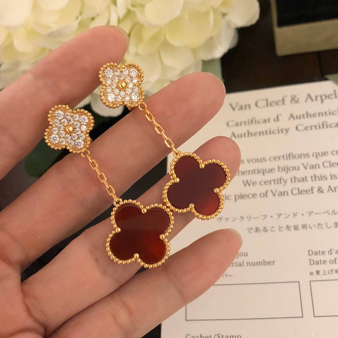Van Cleef Arpels ヴァン クリーフアーペル レディース ピアス 四つ葉モチーフ ブランドピアス ギフト ゴールド - 画像 5