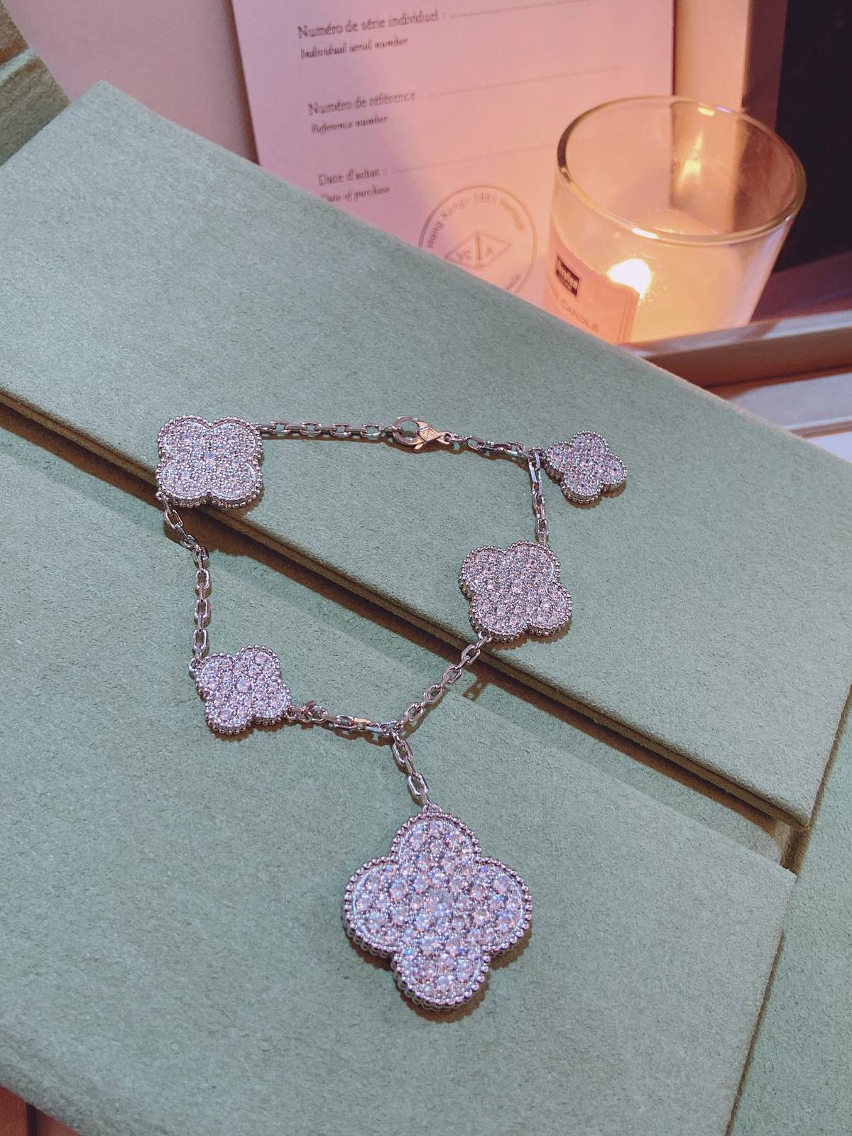Van Cleef Arpels ヴァン クリーフアーペル レディース ブレスレット アルハンブラ モチーフネックレス オンスクリーン エレガント ローズゴール - 画像 9