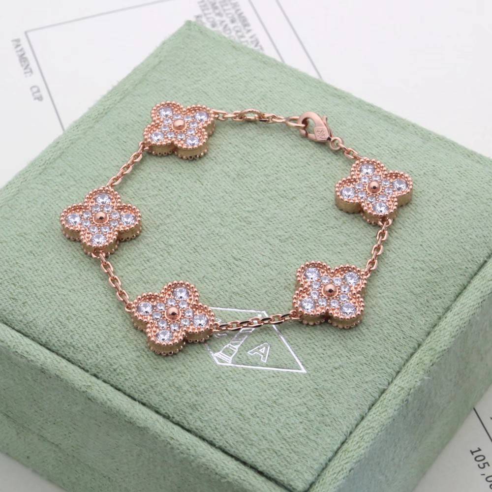 Van Cleef Arpels ヴァン クリーフアーペル レディース ブレスレット ヴィンテージ アルハンブラ ダイヤモンド ブランドブレスレット ゴールド - 画像 2