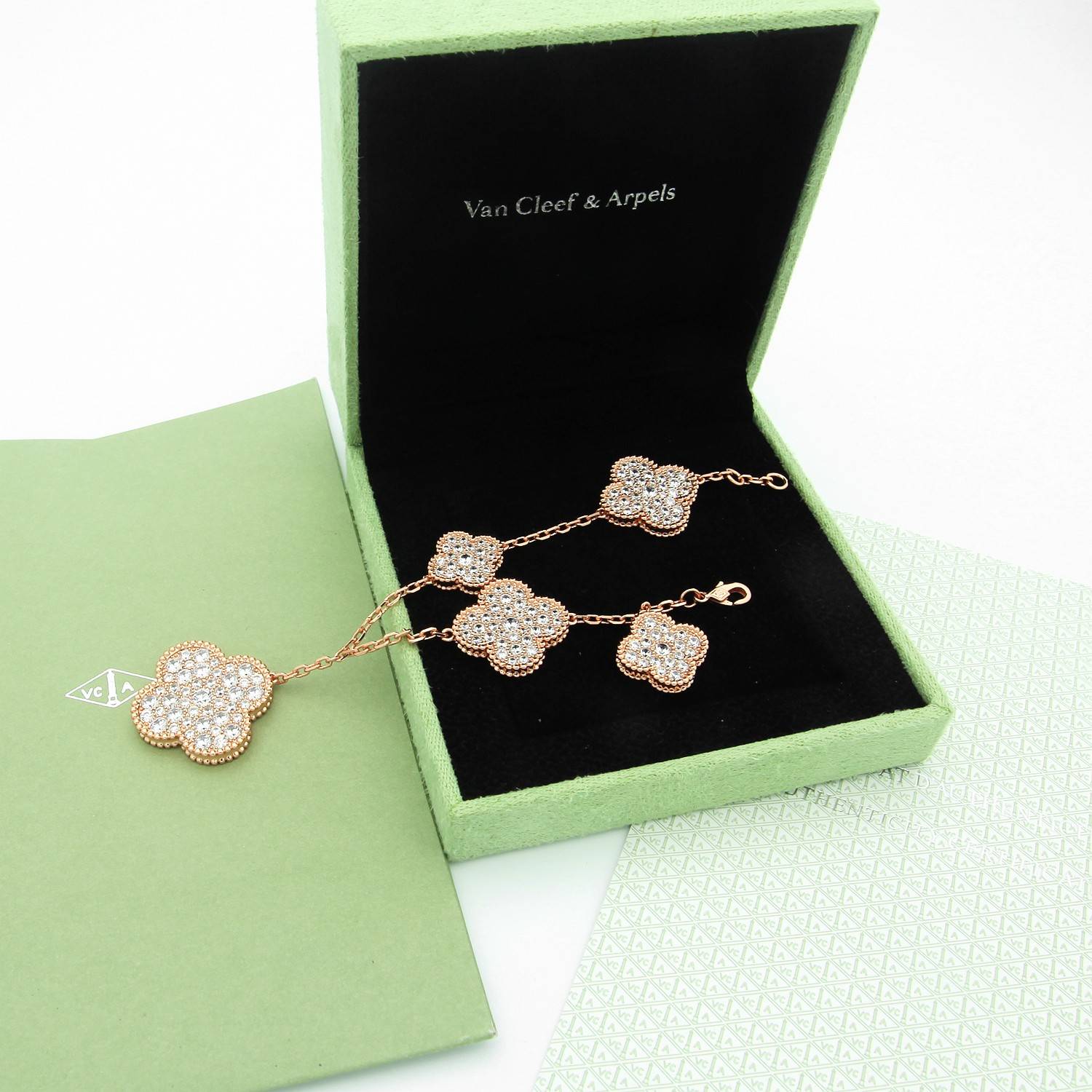 Van Cleef Arpels ヴァン クリーフアーペル レディース ブレスレット アルハンブラ ダイヤモンド ブランドブレスレット ギフト ゴールド - 画像 2