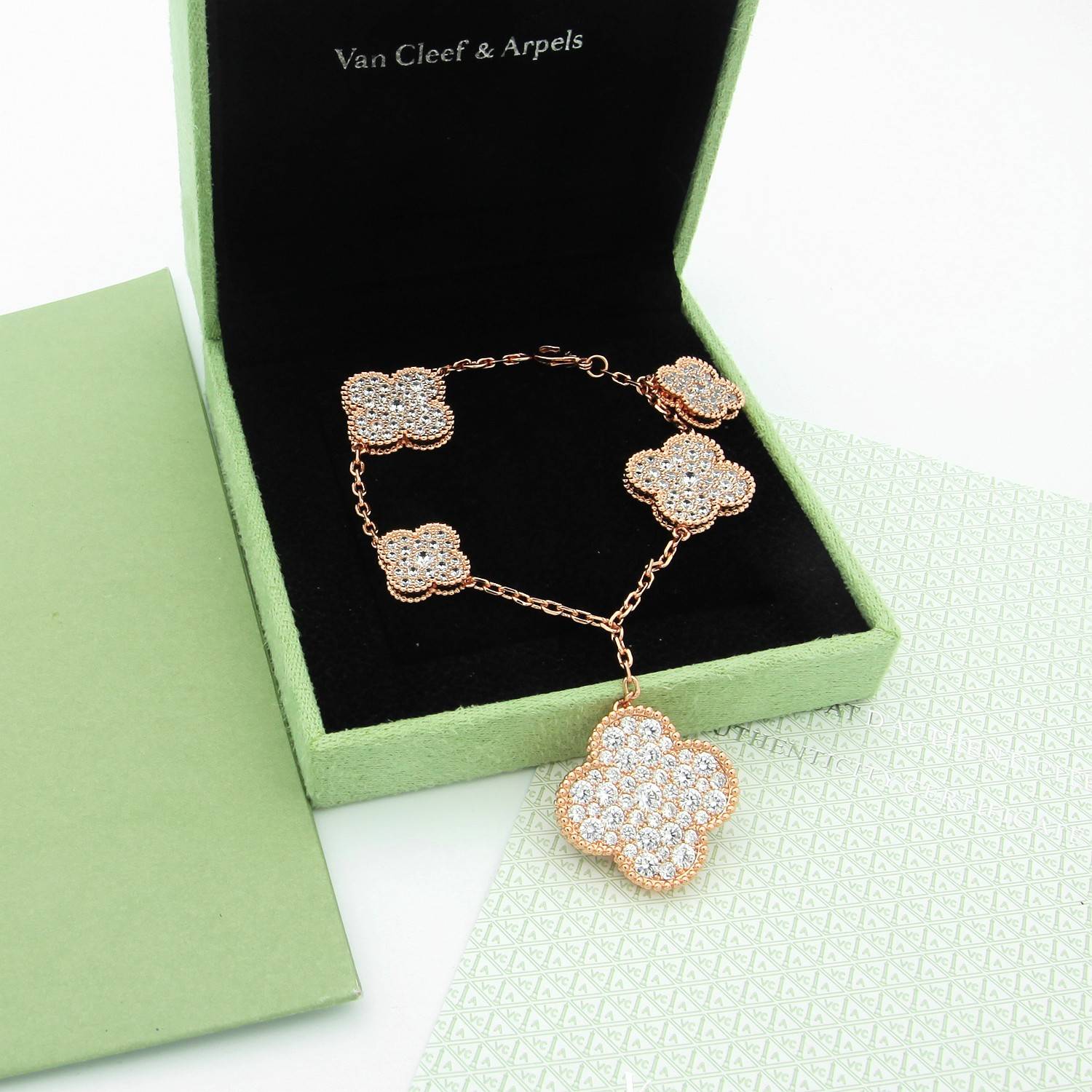 Van Cleef Arpels ヴァン クリーフアーペル レディース ブレスレット アルハンブラ ダイヤモンド ブランドブレスレット ギフト ゴールド - 画像 3