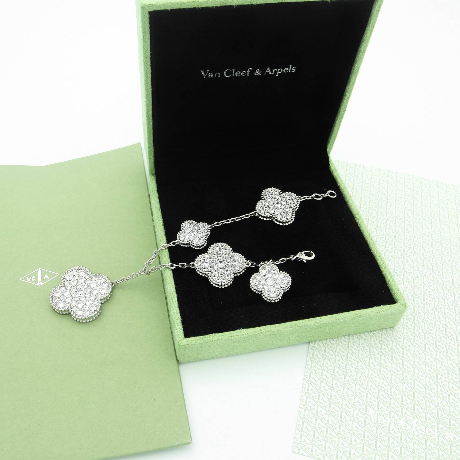 Van Cleef Arpels ヴァン クリーフアーペル レディース ブレスレット アルハンブラ ダイヤモンド ブランドブレスレット ギフト ゴールド - 画像 5