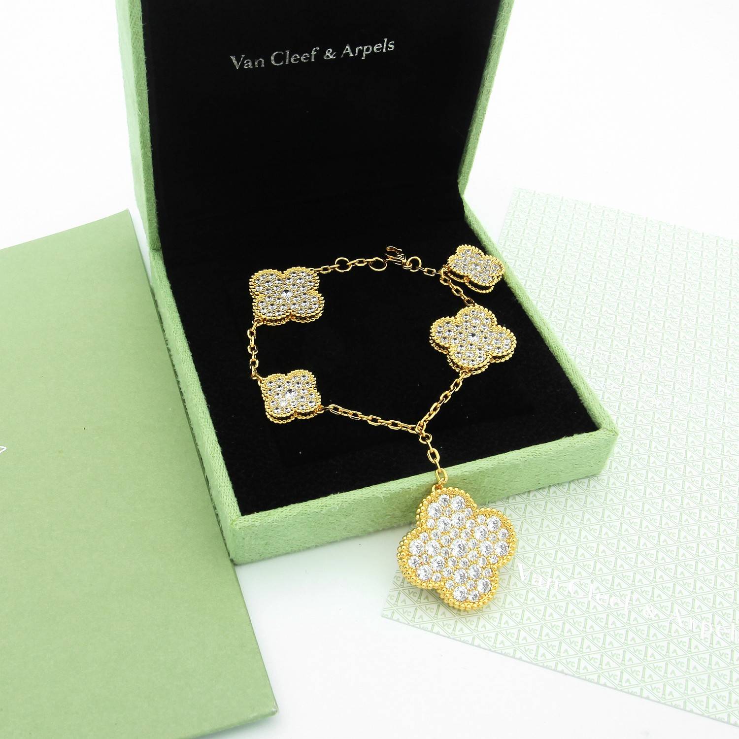Van Cleef Arpels ヴァン クリーフアーペル レディース ブレスレット アルハンブラ ダイヤモンド ブランドブレスレット ギフト ゴールド - 画像 6