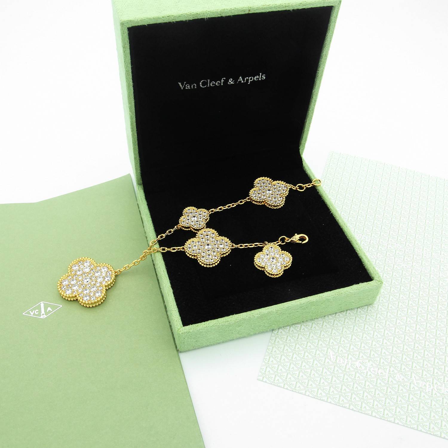 Van Cleef Arpels ヴァン クリーフアーペル レディース ブレスレット アルハンブラ ダイヤモンド ブランドブレスレット ギフト ゴールド - 画像 7