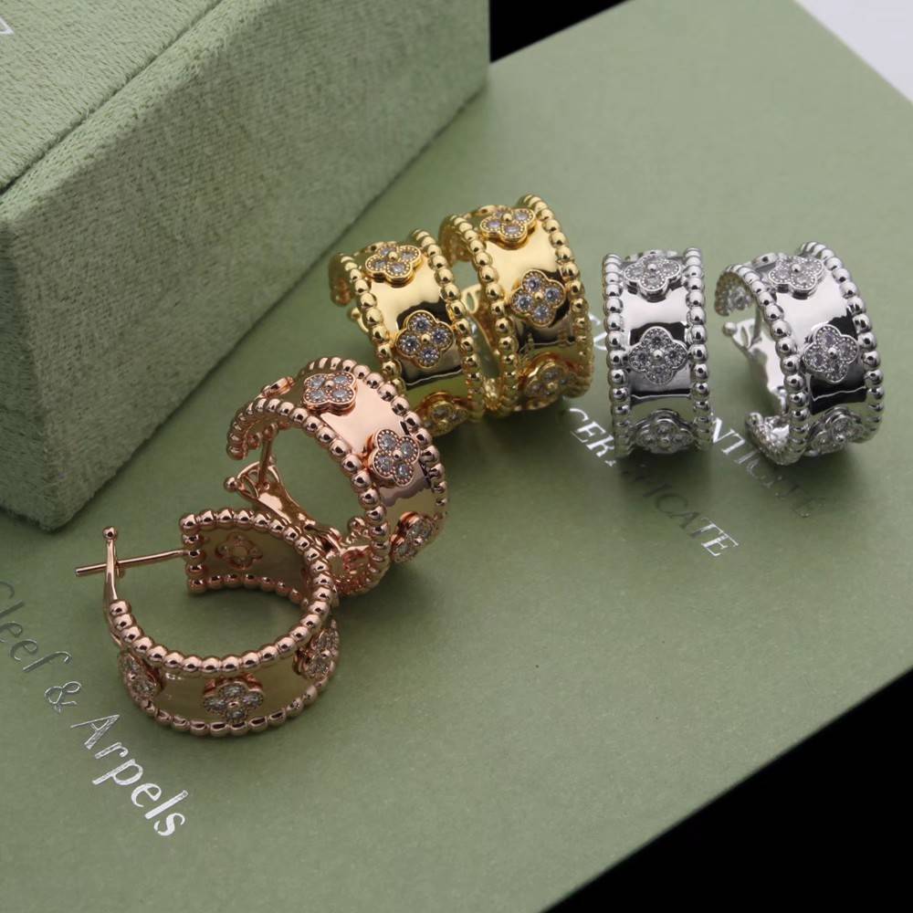 Van Cleef Arpels ヴァン クリーフアーペル レディース ピアス ペルレ ダイヤモンド ブランドピアス ギフト ゴールド - 画像 7