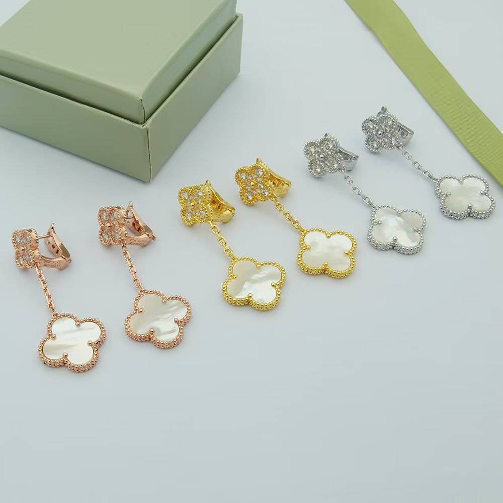 Van Cleef Arpels ヴァン クリーフアーペル レディース ピアス フリヴォル マザーオブパール ダイヤモンド ブランドピアス ギフト - 画像 3