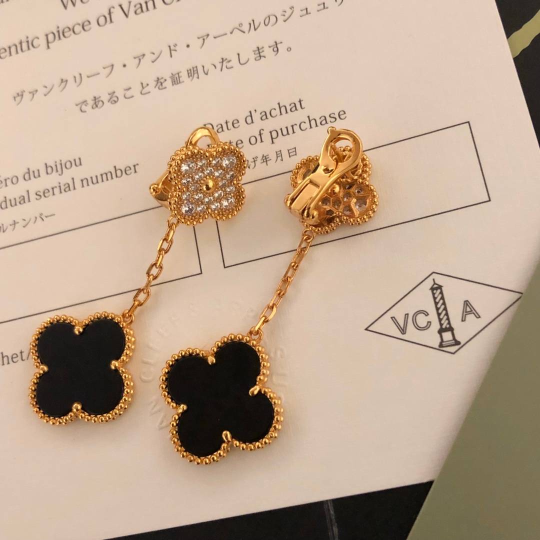 Van Cleef Arpels ヴァン クリーフアーペル レディース ピアス フリヴォル ブローチ モチーフピアス 上品なアクセサリー ギフト ゴールド - 画像 3