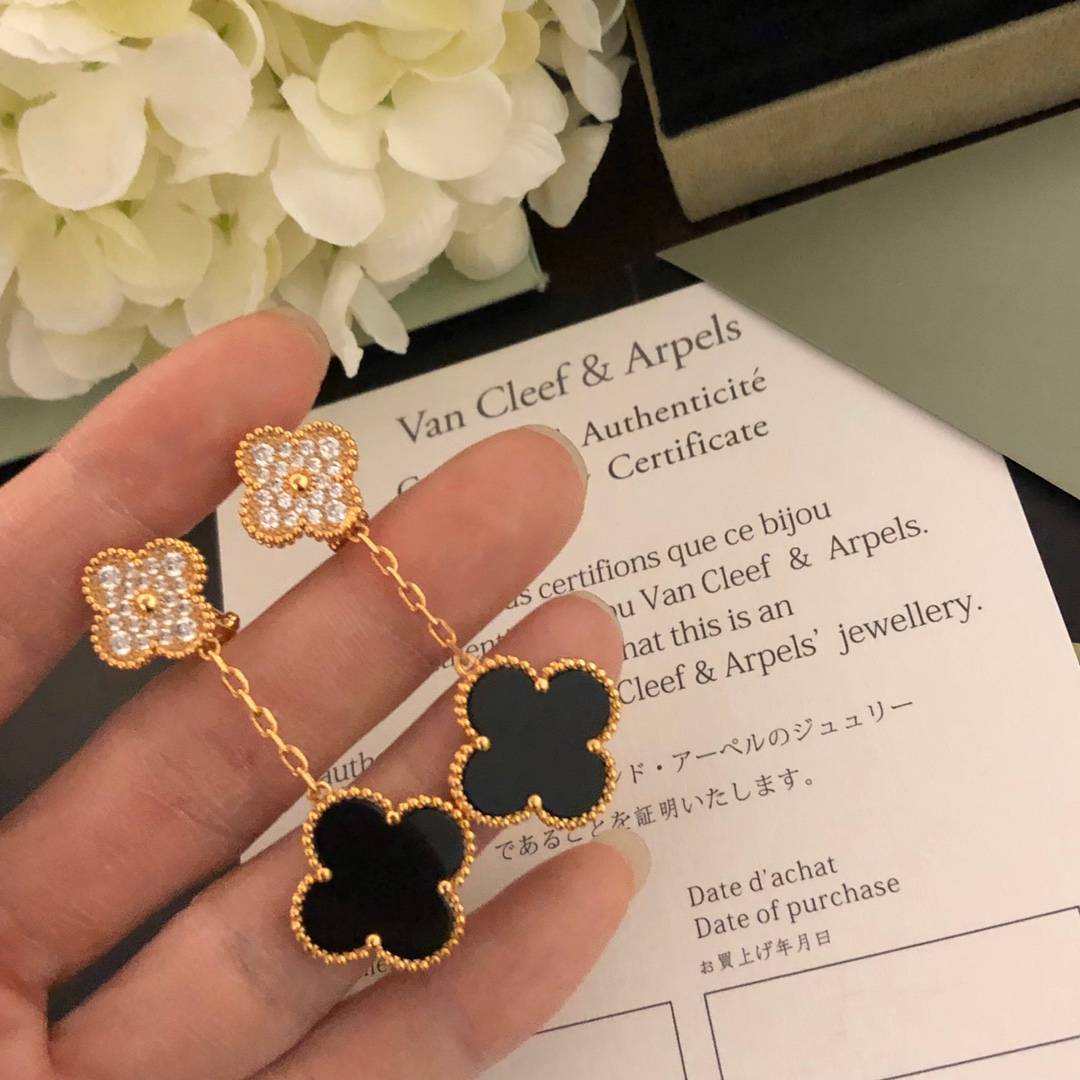 Van Cleef Arpels ヴァン クリーフアーペル レディース ピアス フリヴォル ブローチ モチーフピアス 上品なアクセサリー ギフト ゴールド - 画像 4
