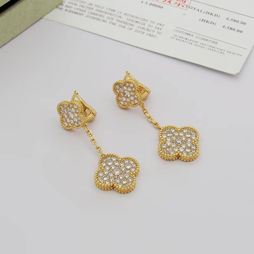 Van Cleef Arpels ヴァン クリーフアーペル レディース ピアス フリヴォル ダイヤモンド モチーフピアス エレガント ギフト - 画像 4