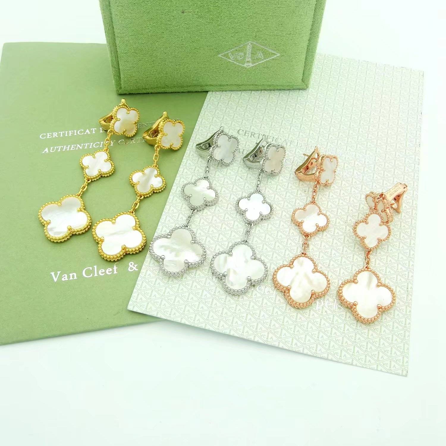 Van Cleef Arpels ヴァン クリーフアーペル レディース ピアス フリヴォル モチーフネックレス 上品なアクセサリー ギフト - 画像 4