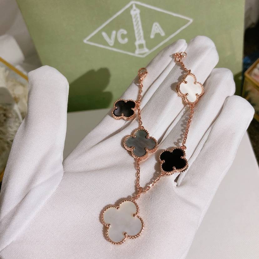 Van Cleef Arpels ヴァン クリーフアーペル レディース ブレスレット フリヴォル モチーフネックレス 上品なアクセサリー ギフト ローズゴールド - 画像 4