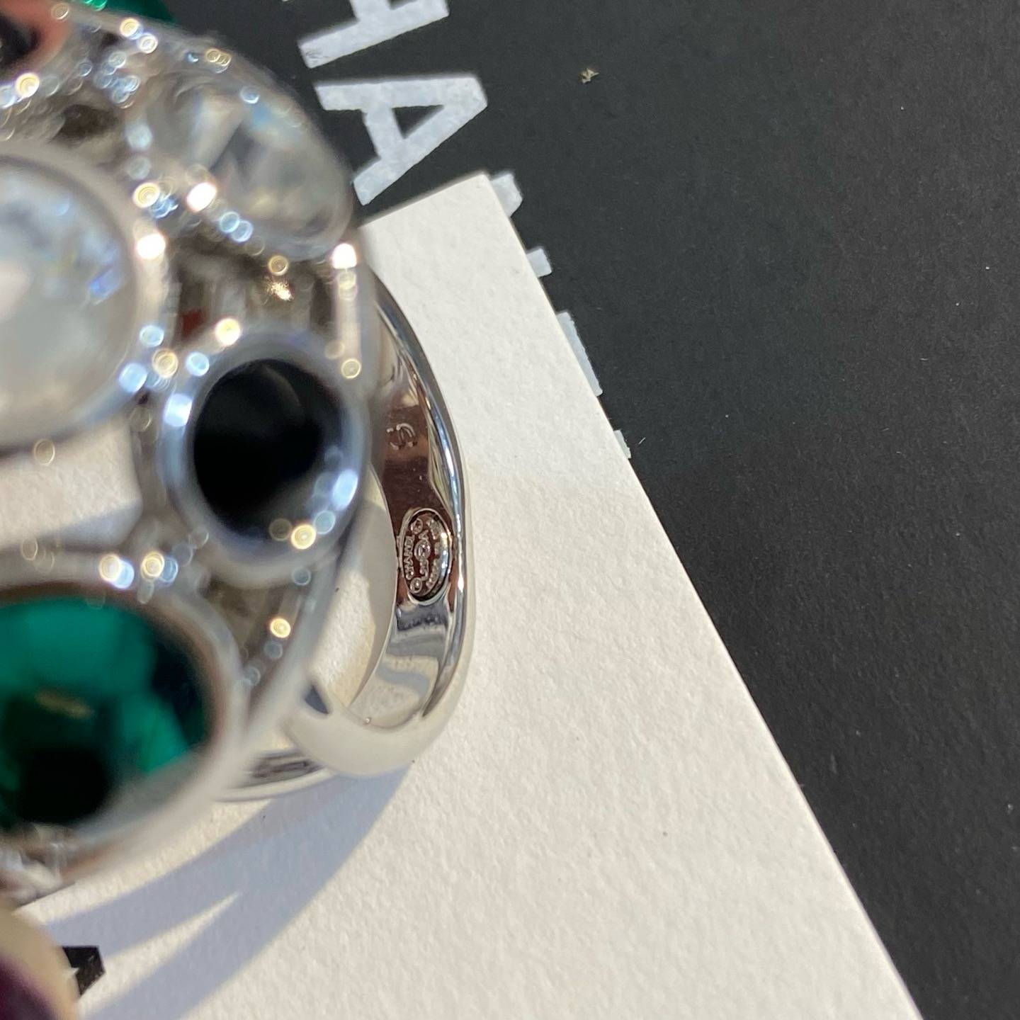 CHANEL シャネル レディース リング CCロゴ ラインストーン シルバー - 画像 4