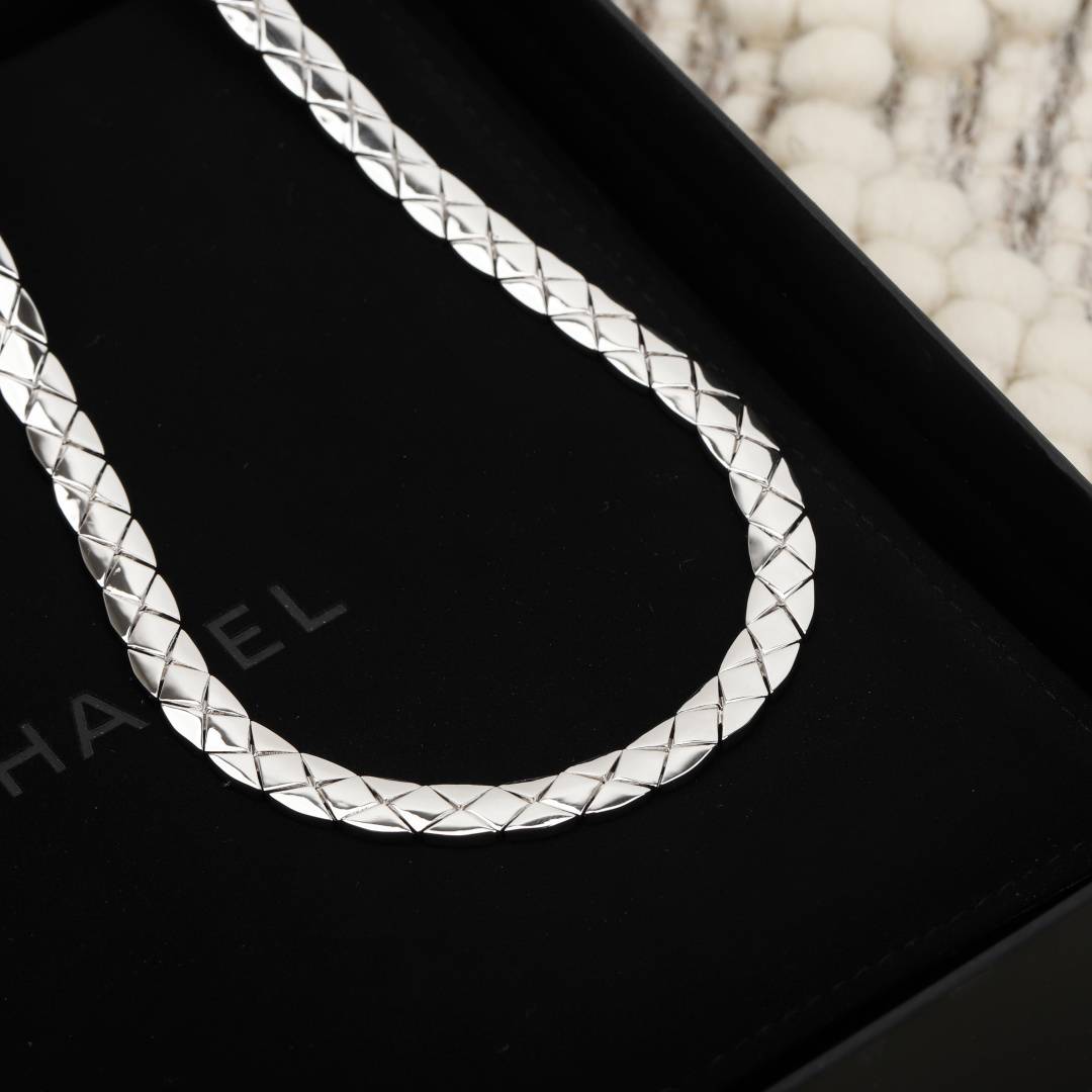 CHANEL シャネル レディース ネックレス キルティング ロゴプレート ブランドネックレス ブランドジュエリー シルバー - 画像 6