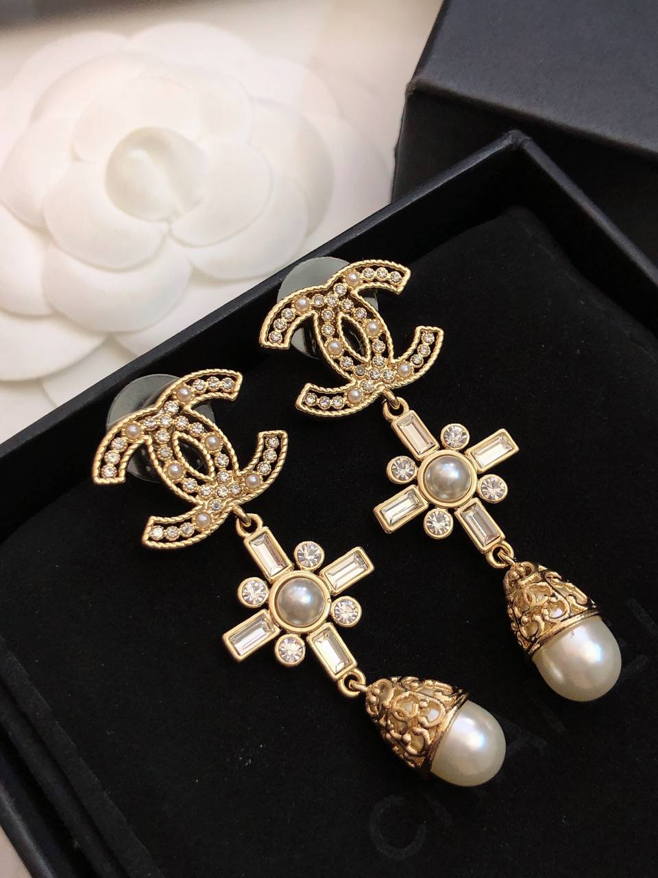 CHANEL シャネル レディース ピアス CCロゴ ダブルC パール ロゴピアス 上品なアクセサリー - 画像 6