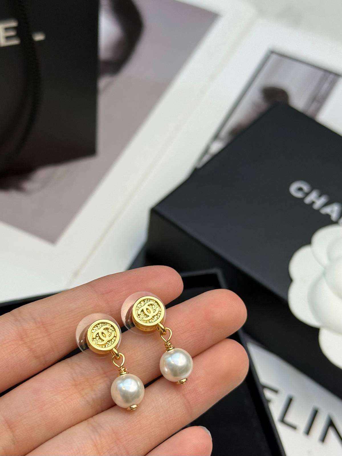 CHANEL シャネル レディース ピアス CCロゴ パール ブランドピアス 上品なアクセサリー ゴールド - 画像 6