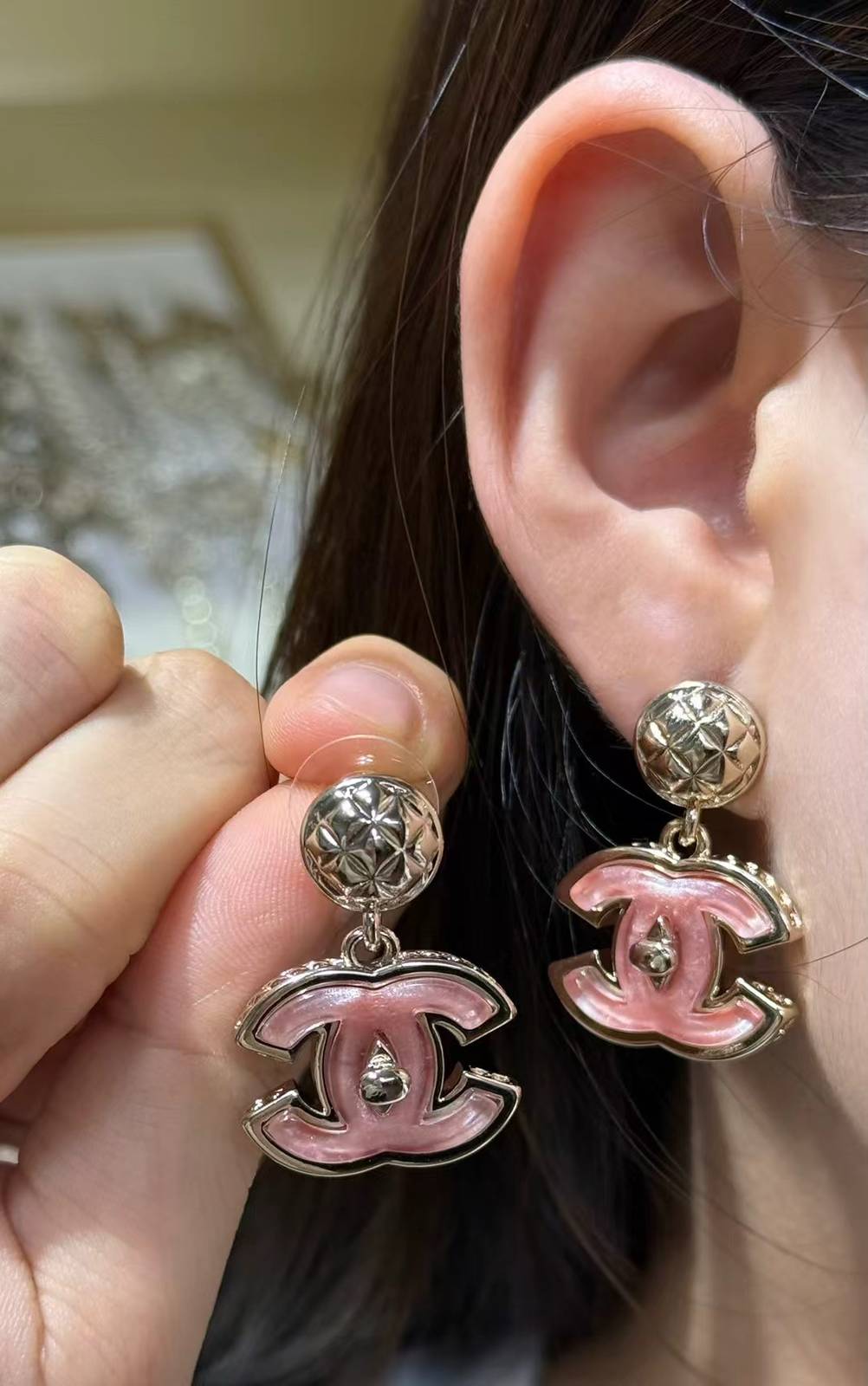 CHANEL シャネル レディース ピアス CCロゴ パール ブランドピアス ギフト ピンク