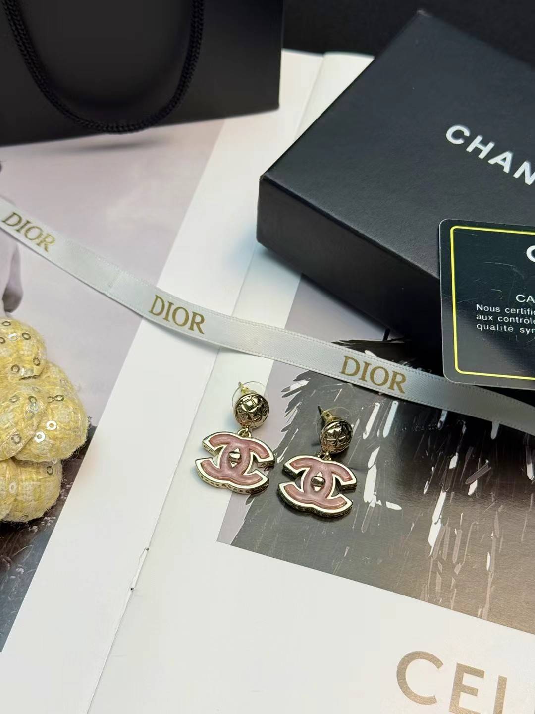 CHANEL シャネル レディース ピアス CCロゴ パール ブランドピアス ギフト ピンク - 画像 4