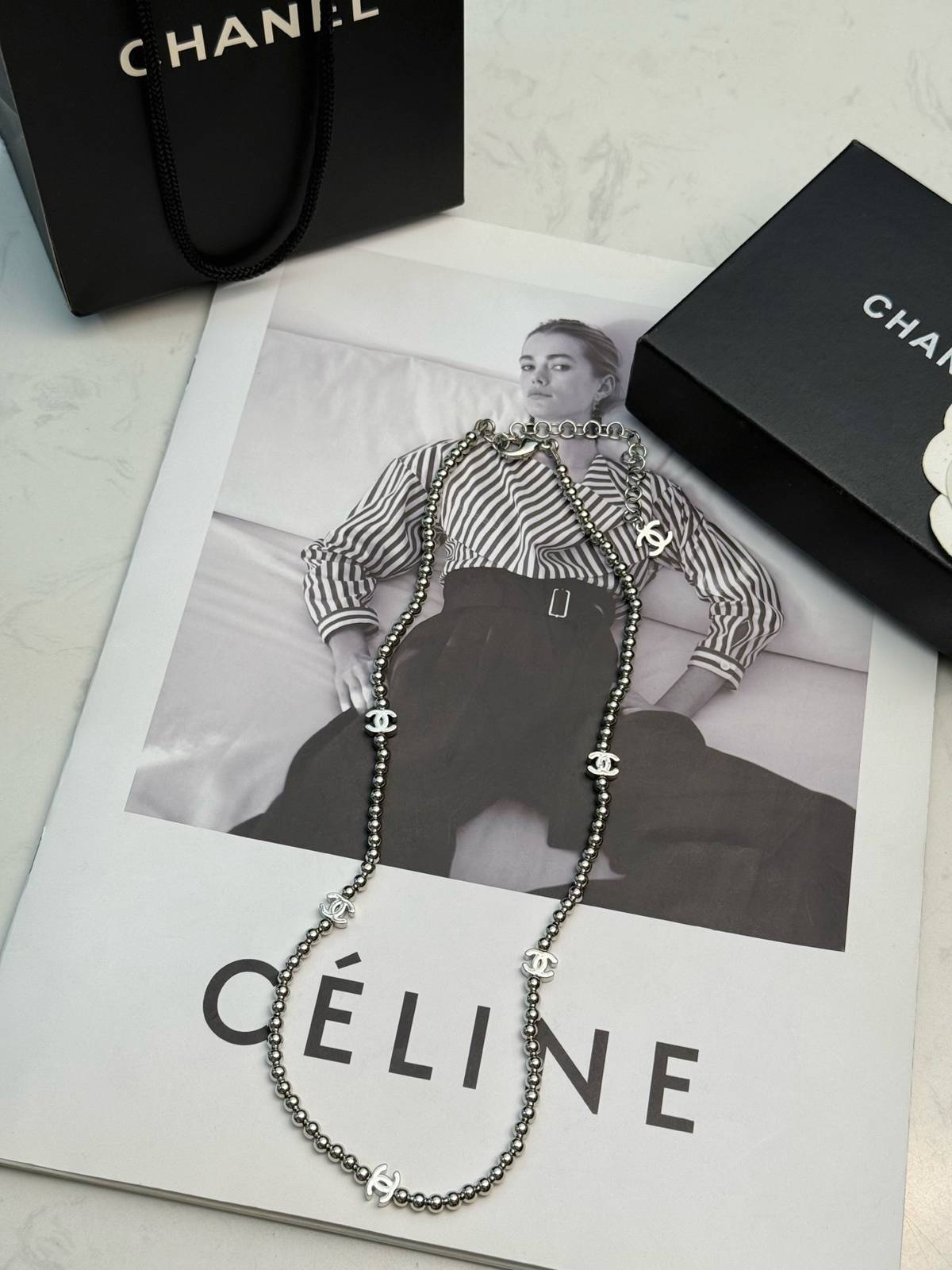 CHANEL シャネル レディース ネックレス CCロゴ ブランドネックレス 上品なアクセサリー シルバー - 画像 5