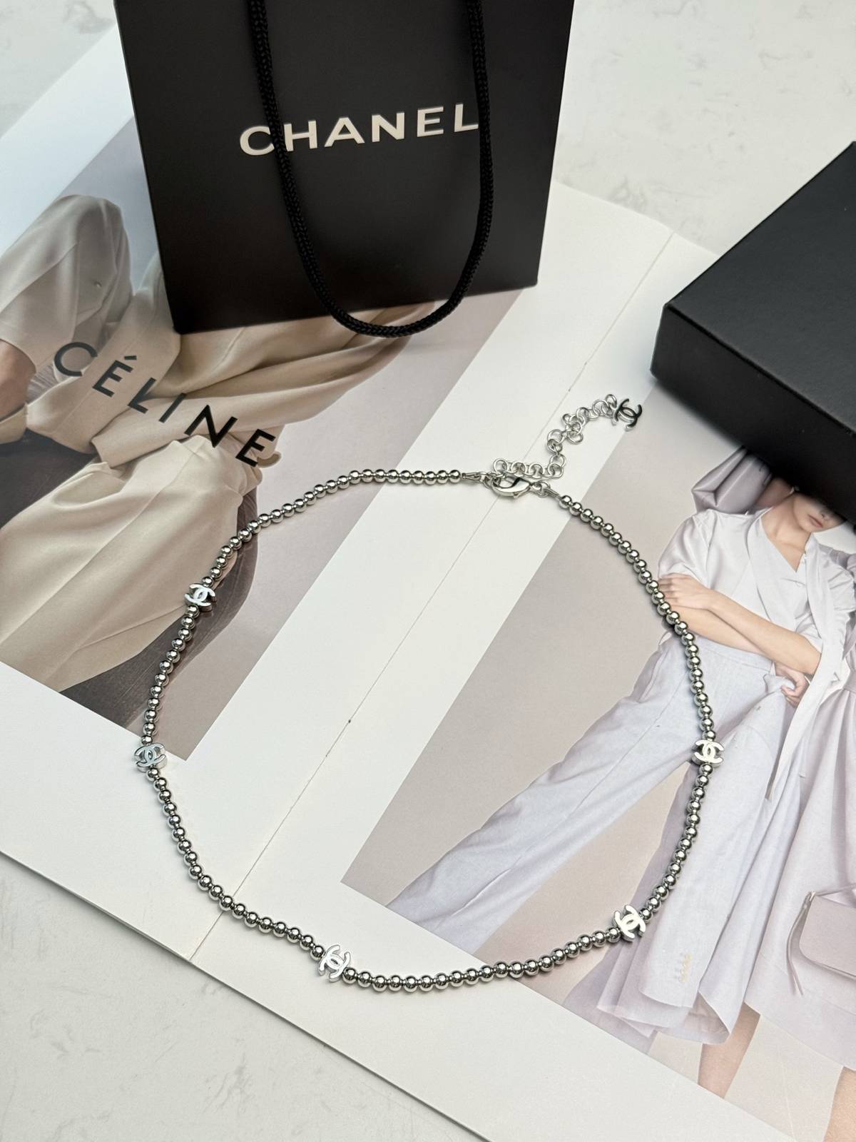 CHANEL シャネル レディース ネックレス CCロゴ ブランドネックレス 上品なアクセサリー シルバー - 画像 6