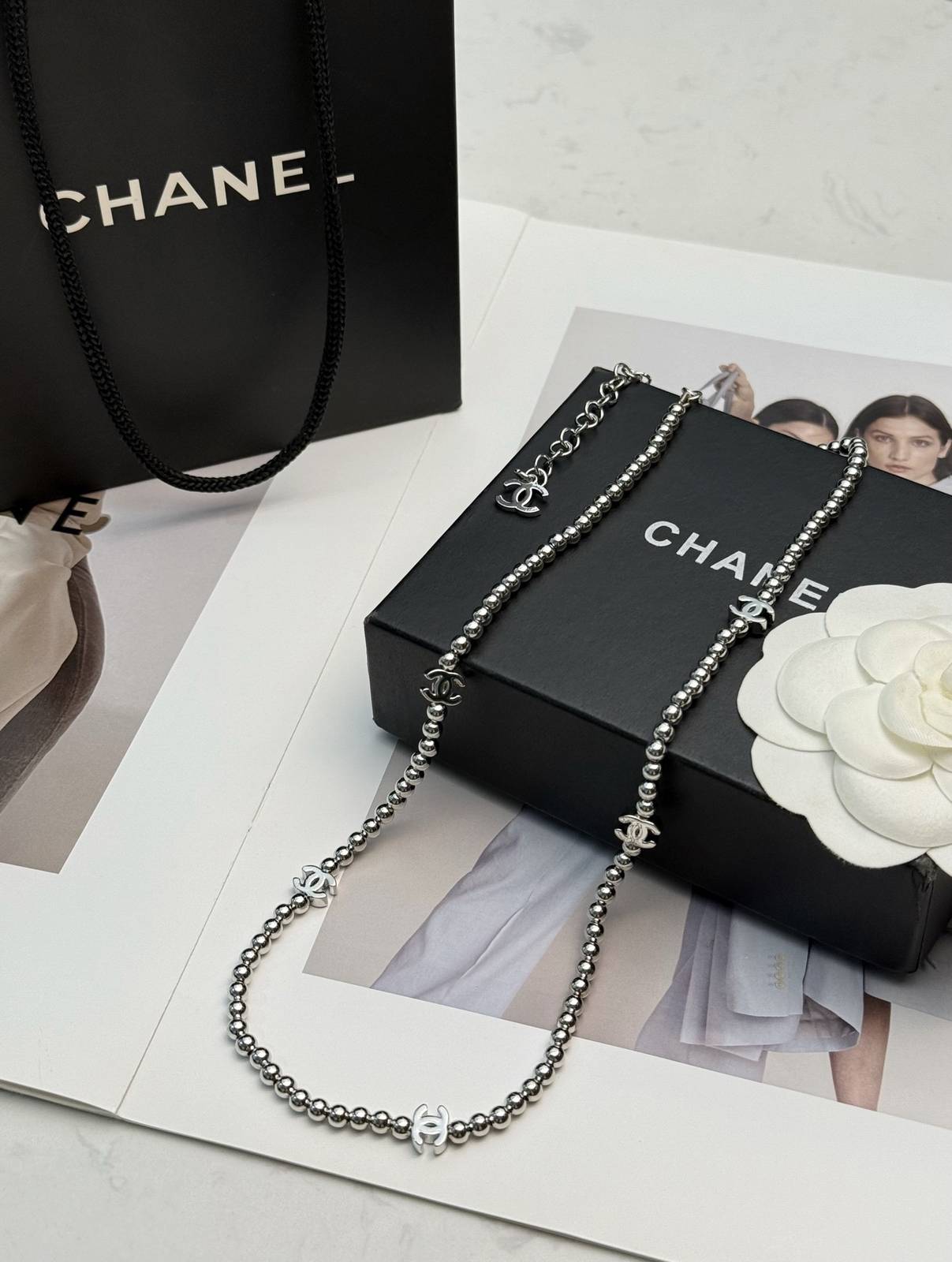 CHANEL シャネル レディース ネックレス CCロゴ ブランドネックレス 上品なアクセサリー シルバー - 画像 7