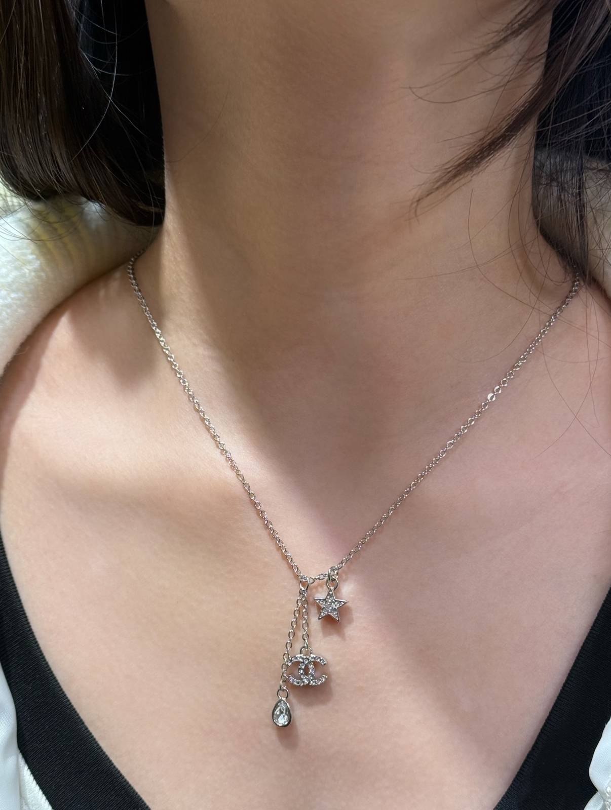 CHANEL シャネル レディース ネックレス CCロゴ チェーンモチーフ ブランドネックレス シルバー