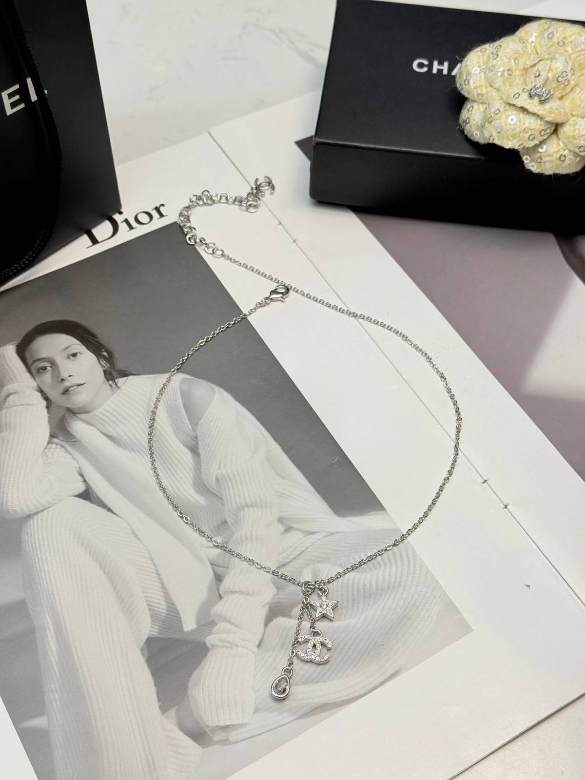 CHANEL シャネル レディース ネックレス CCロゴ チェーンモチーフ ブランドネックレス シルバー - 画像 4