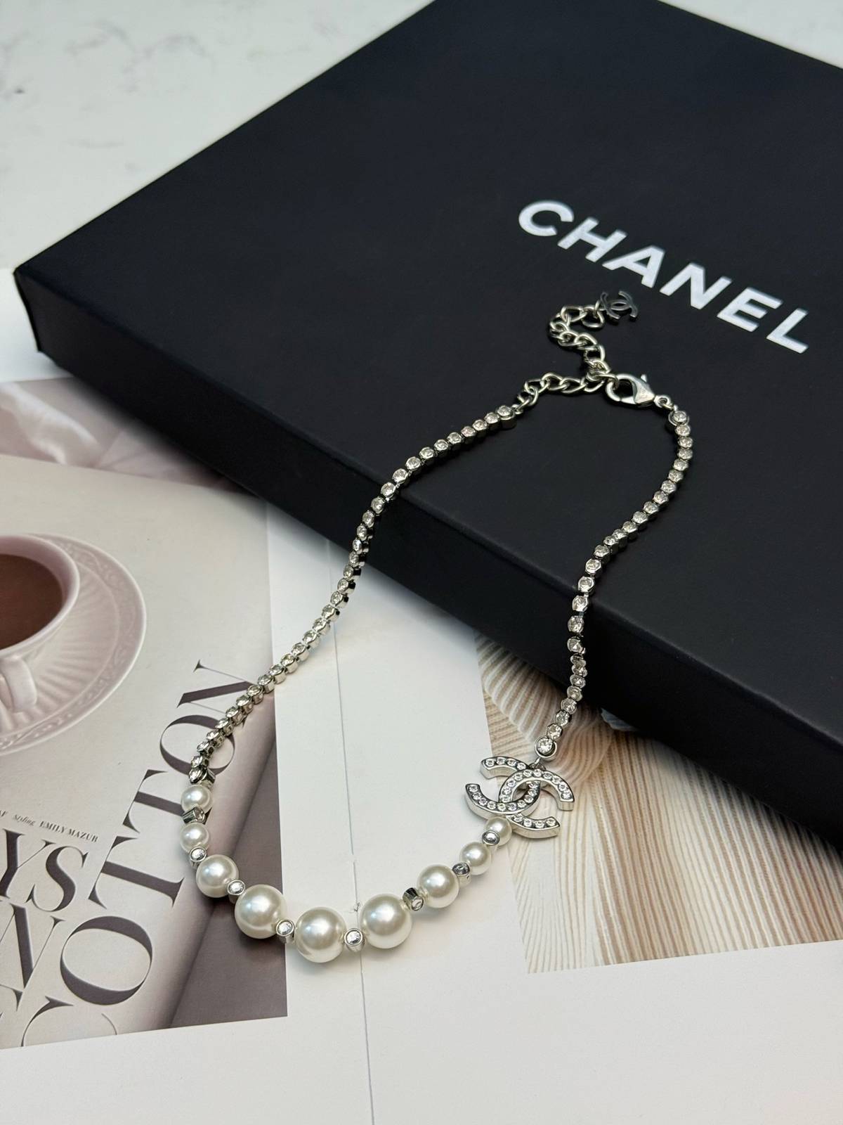 CHANEL シャネル レディース ネックレス CCロゴ パール ブランドネックレス シルバー