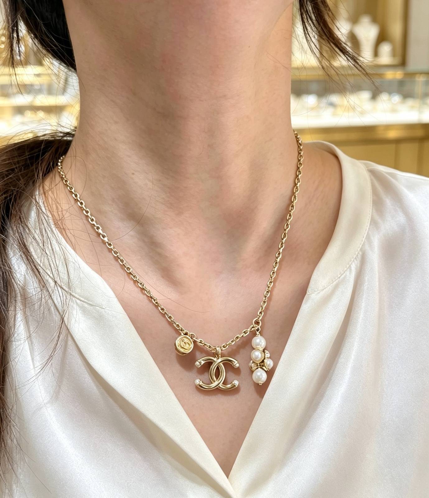 CHANEL シャネル レディース ネックレス CCロゴ チェーンモチーフ ブランドネックレス ブランドジュエリー ゴールド