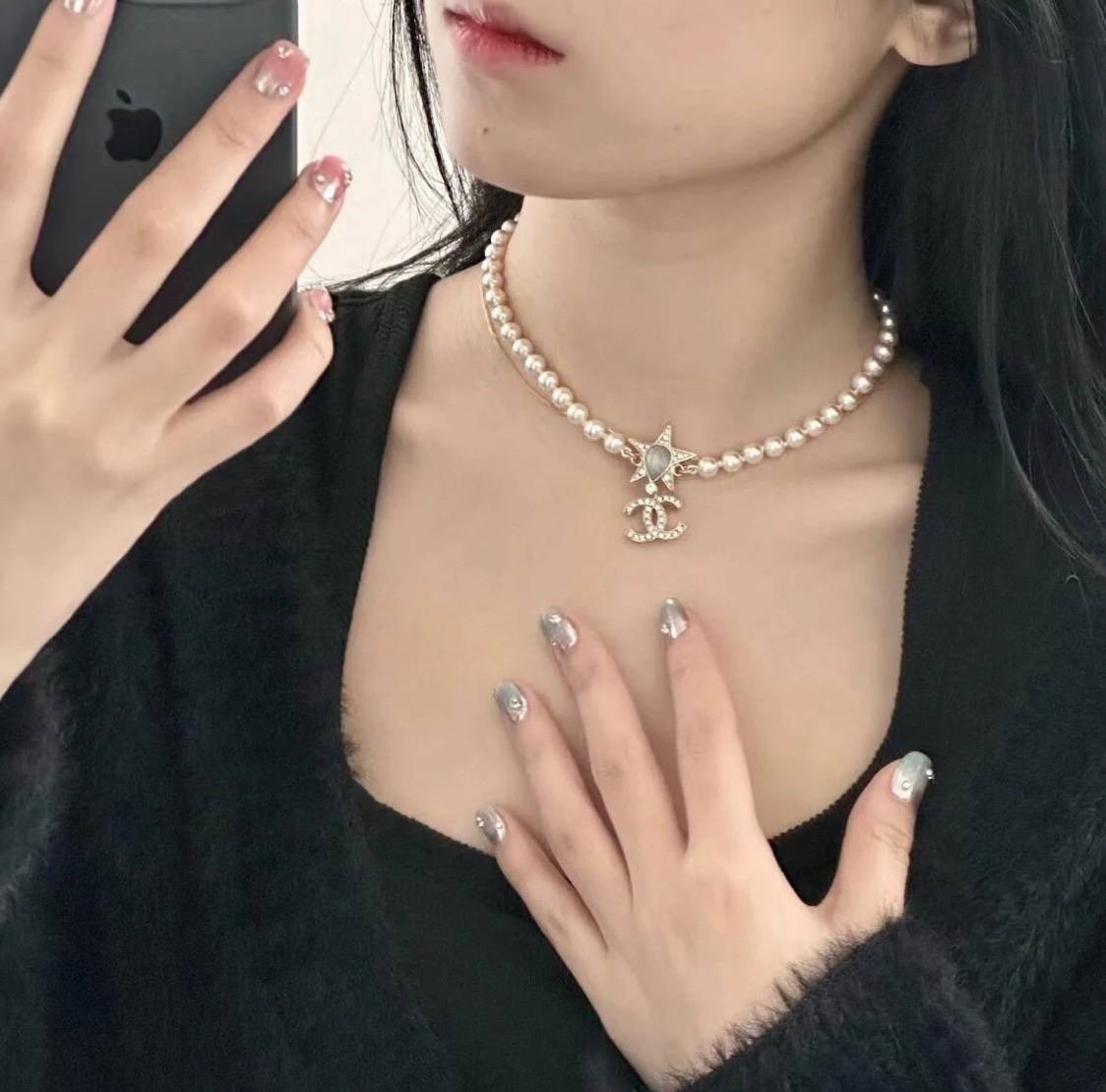 CHANEL シャネル レディース ネックレス パール チェーンモチーフ ココマーク ネックレス 上品なアクセサリー - 画像 2