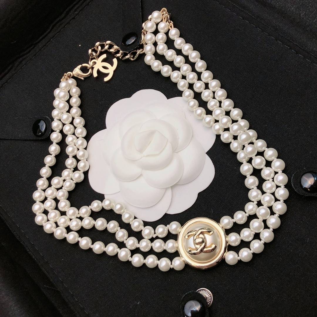 CHANEL シャネル レディース ネックレス CCロゴ パール チェーンモチーフ ブランドネックレス 上品なアクセサリー