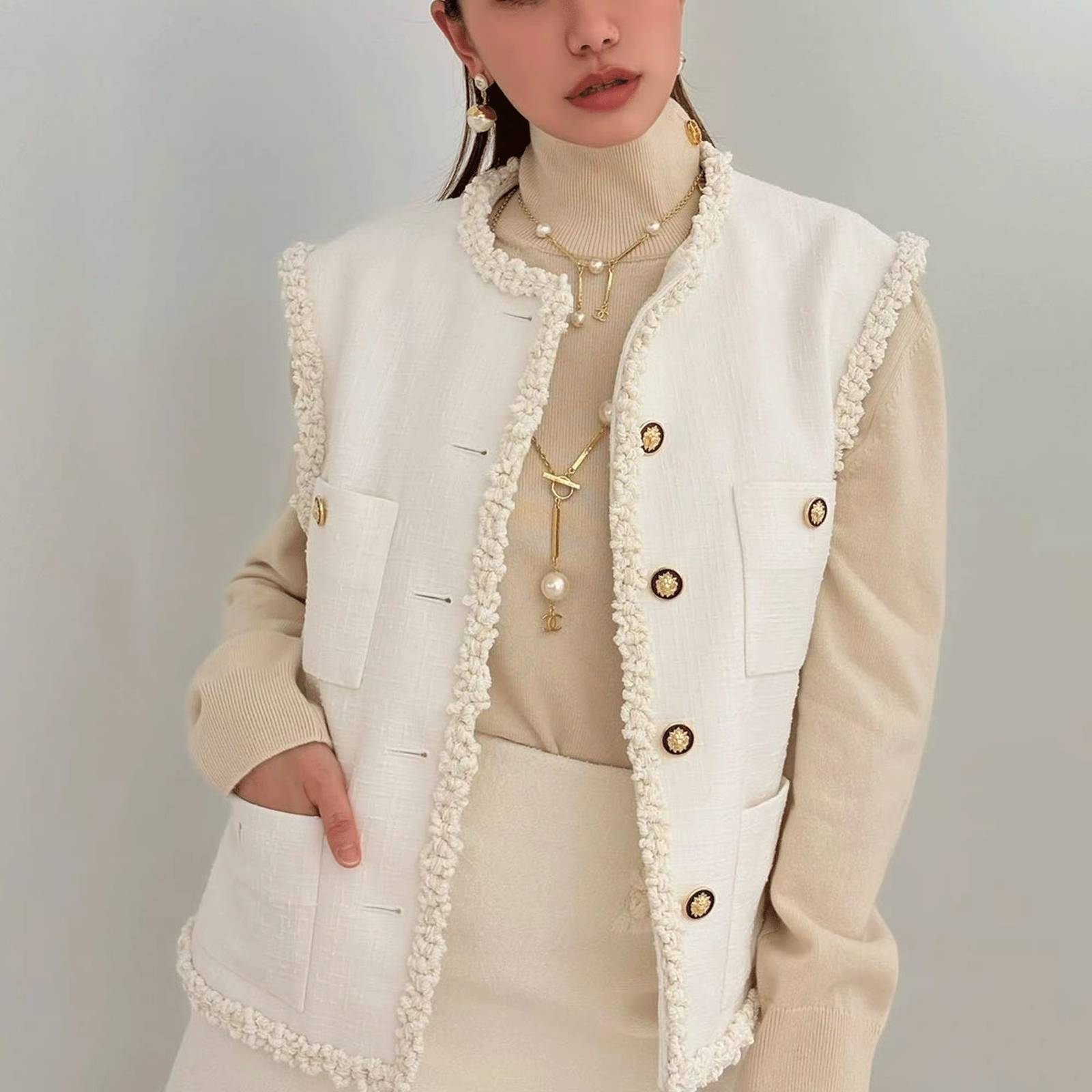 CHANEL シャネル レディース ネックレス CCロゴ パール ブランドネックレス 上品なアクセサリー ゴールド - 画像 2